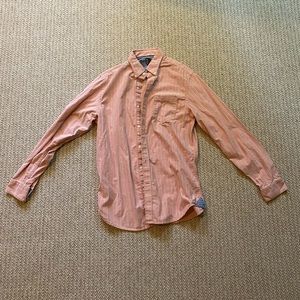 Black Brown 1826 Orange Cotton Oxford Shirt Men Size M